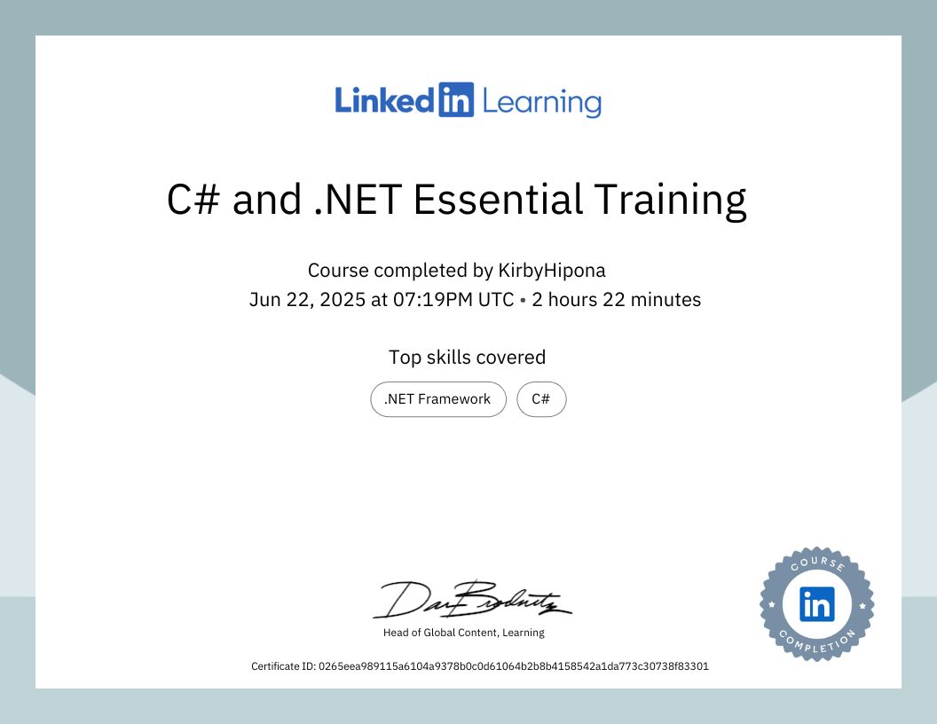 C# and .NET Essential Training