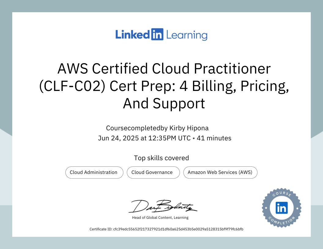 AWS Certified Cloud Practitioner CLFC02 Cert Prep 4 Billing Pricing And Support