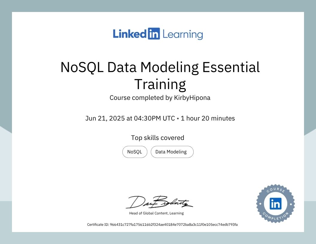 NoSQL Data Modeling Essential Training